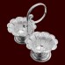 Flower Design Haldi Kumkum Container in Pure Silver